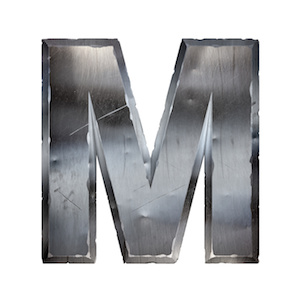 Metal letter M