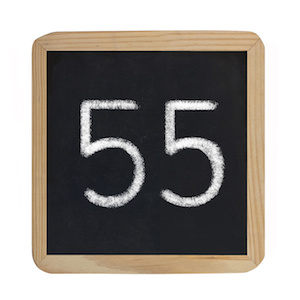 55 on chalkboard