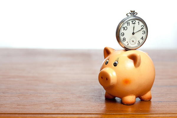 Clock on a piggy bank