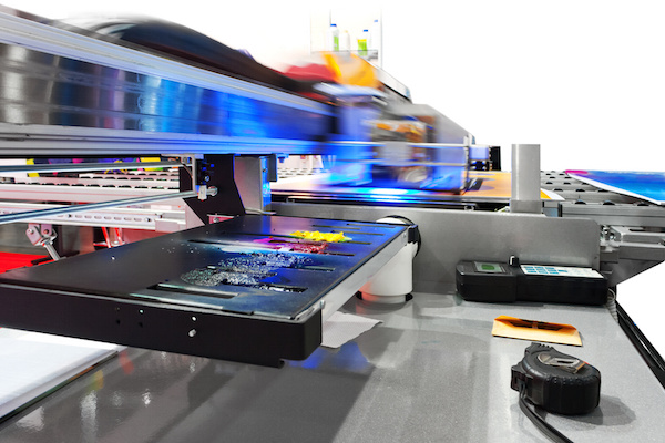 Working industrial large format UV inkjet printer