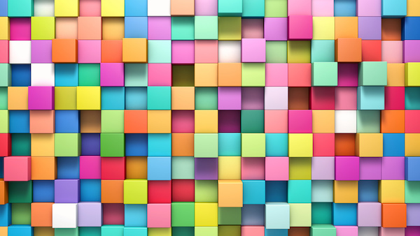 Abstract background of multi-colored cubes