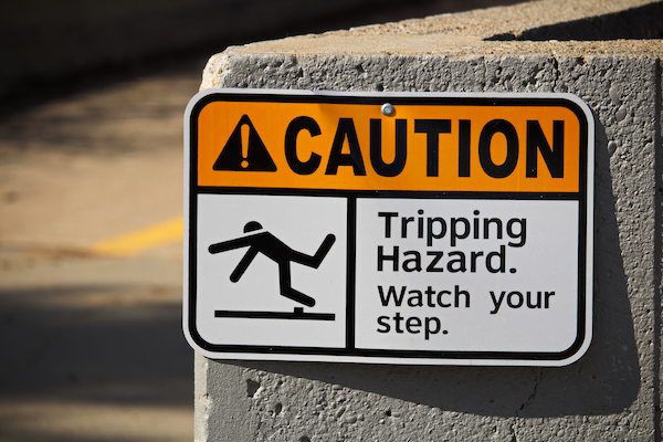 caution label on metal material