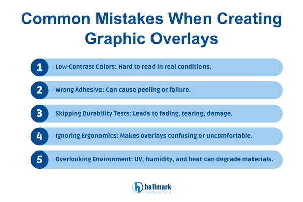 mistakes when manufacturing graphic overlays