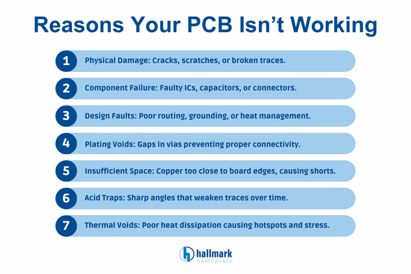 reasons pcb isn't working
