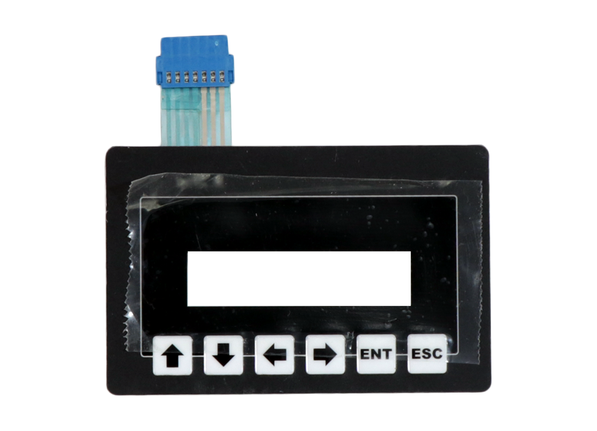 Durable custom membrane switch panel with navigation keypad designed for harsh industrial environments