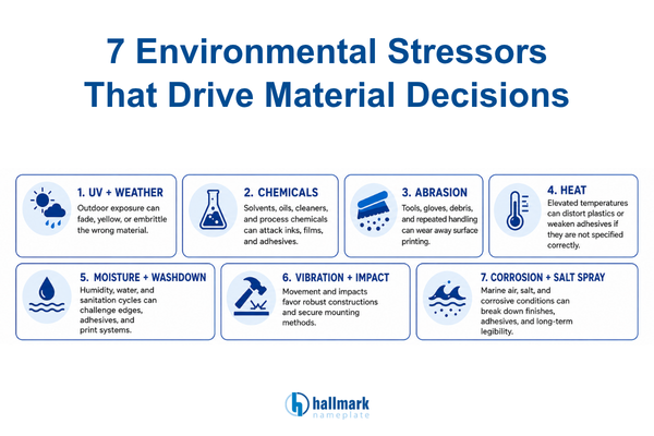 7 Environmental Stressors for industrial nameplates