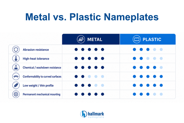 metal vs plastic nameplates
